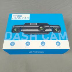 Cámara de tablero de 360° frontal y trasera en el interior, 4 canales FHD 4 x 1080P, cámara de control de voz Wi-Fi GPS, cámara frontal 2K+1080P* 2 Da