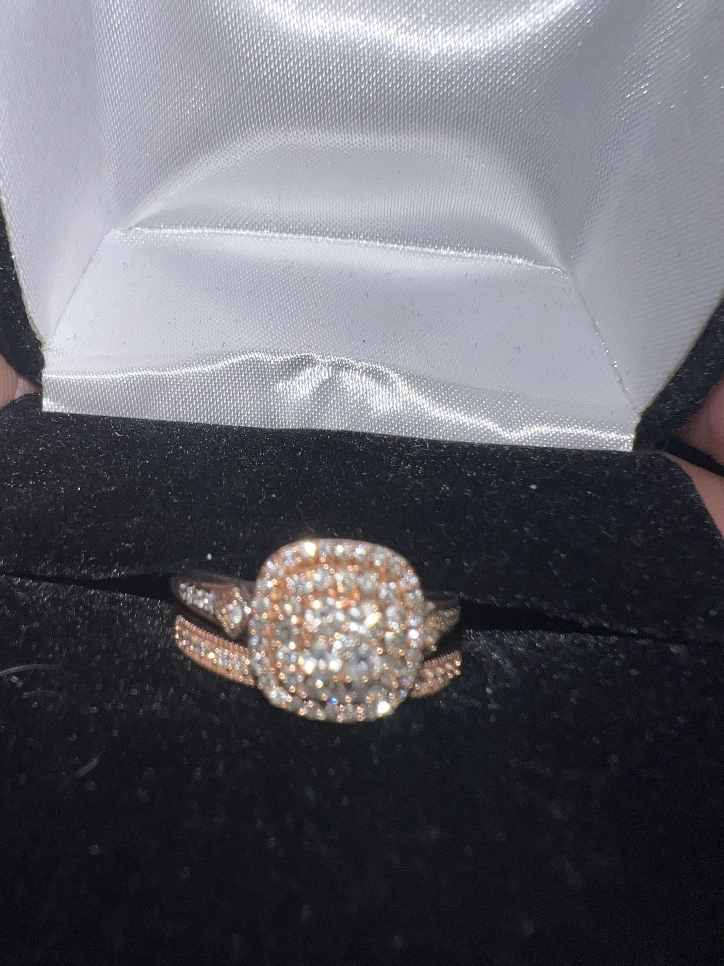 10 K Rose Gold Wedding Ring And Band 1/2 Carrot