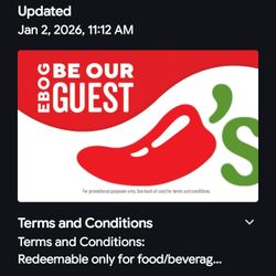 $30 Chill's Gift Card