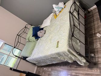 Vintage queen bed with box spring and mattress
