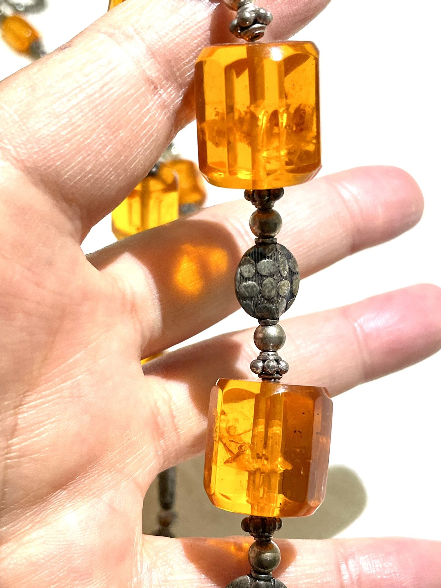 Sterling Reconstituted Amber Necklace