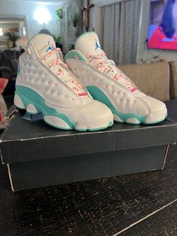 Air Jordan 13 Retro White Teal Pink Sneakers