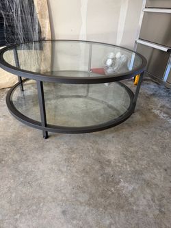 Glass coffee table