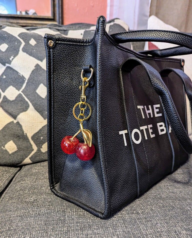 $11 Brand New ✨ Sparkling Red Cherry Charm Keychain