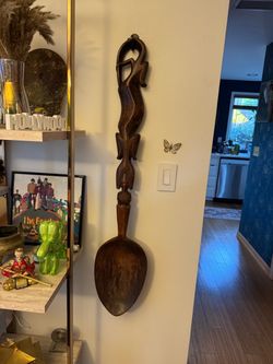 Large Wood Decorative Spoon
