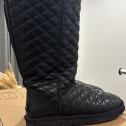 UGG Black Quilted Boots Size 9