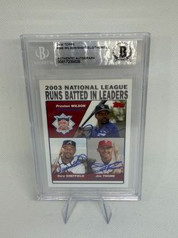 2004 Topps Jim Thome Gary Sheffield Triple Auto BAS Authentic On-Card Signed