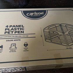 4-Panel Plastic Pet Pen for Small Pets | 24" Tall, Includes Door and Lock, Indoor/Outdoor Use