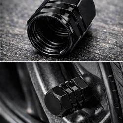 Black Tier Caps Aluminum – Set of 4 – Universal Fit