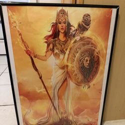Framed Athena, Goddess Of War Greek Mythology