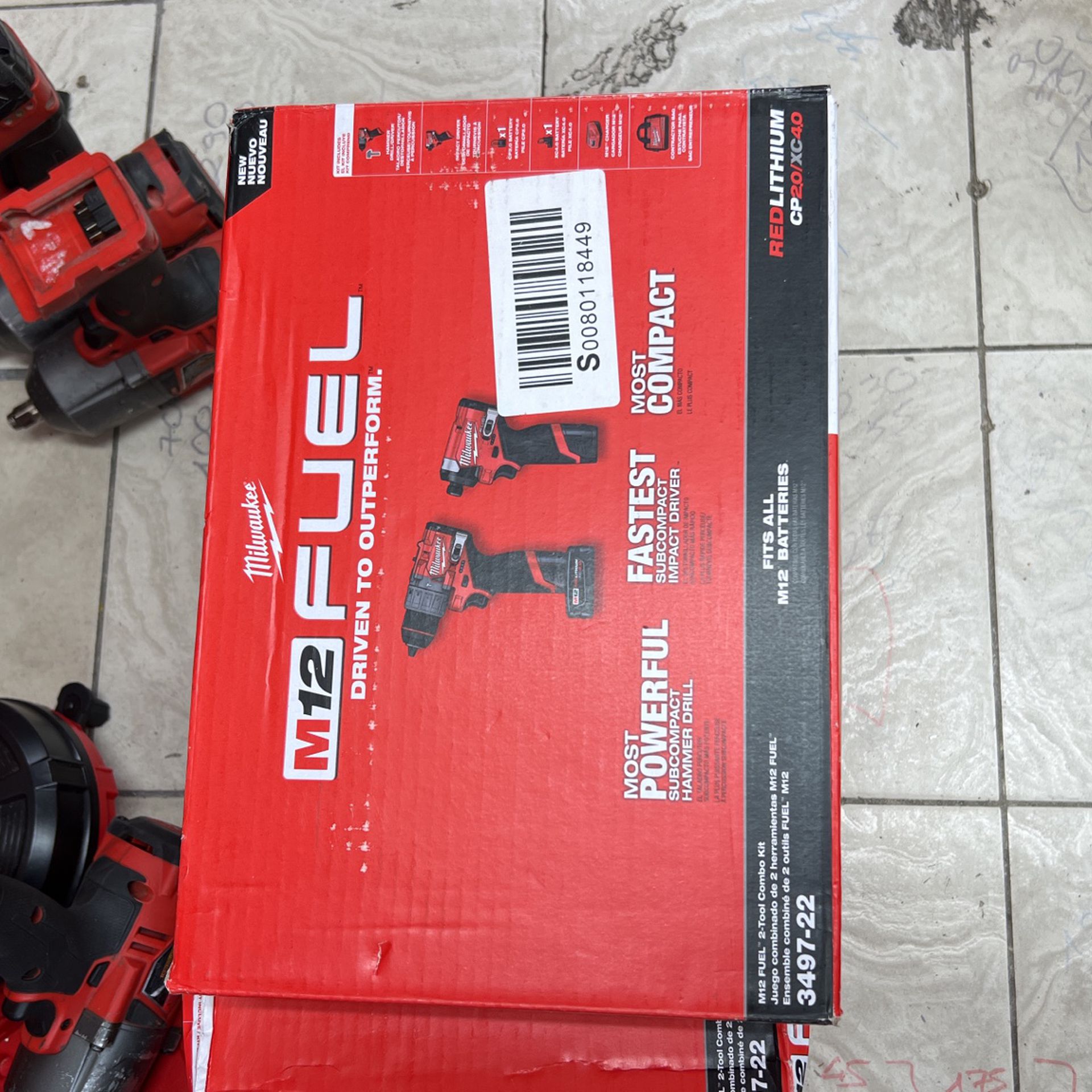 Milwaukee M12 Fuel Hammer Drill And Impact With 2 Batteries And Charger 