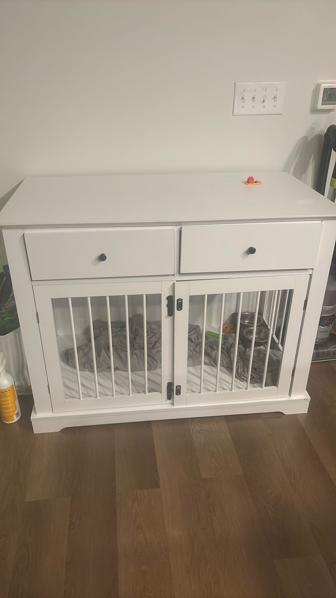 Furniture-Style Dog Crate w/ Drawers – White (Wayfair