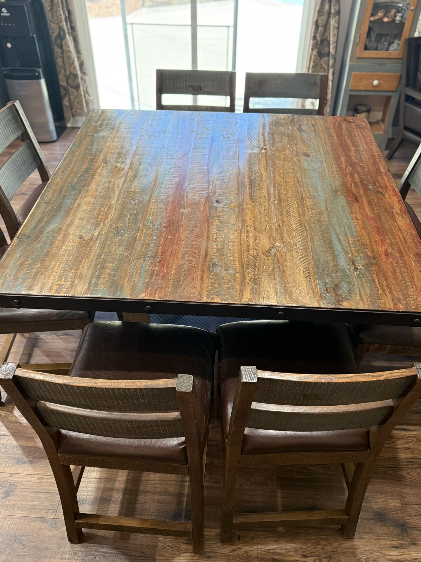 Well Loved Kitchen Table & 8 Chairs