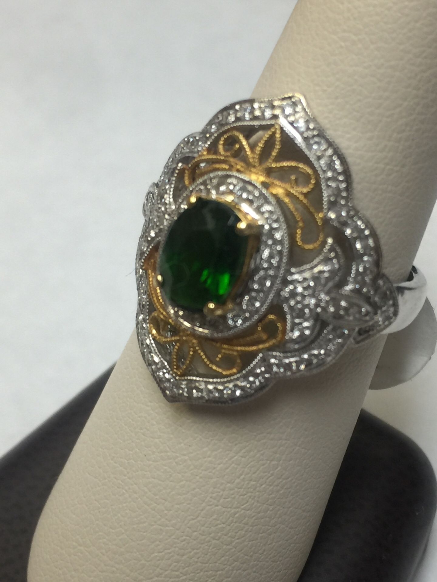 18 k yellow gold and 14k white gold ring size 7.5