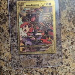 Hisuian Arcanine Gold Foil Fan Art Textured Collector Pokemon Card TG08/TG30.