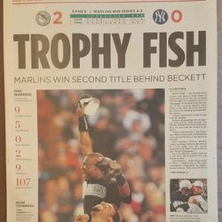 Marlins 2003 World Series Champions original newspaper page