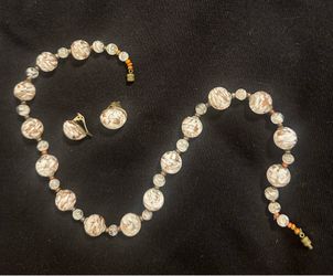 Murano Glass Bead Necklace & Earrings