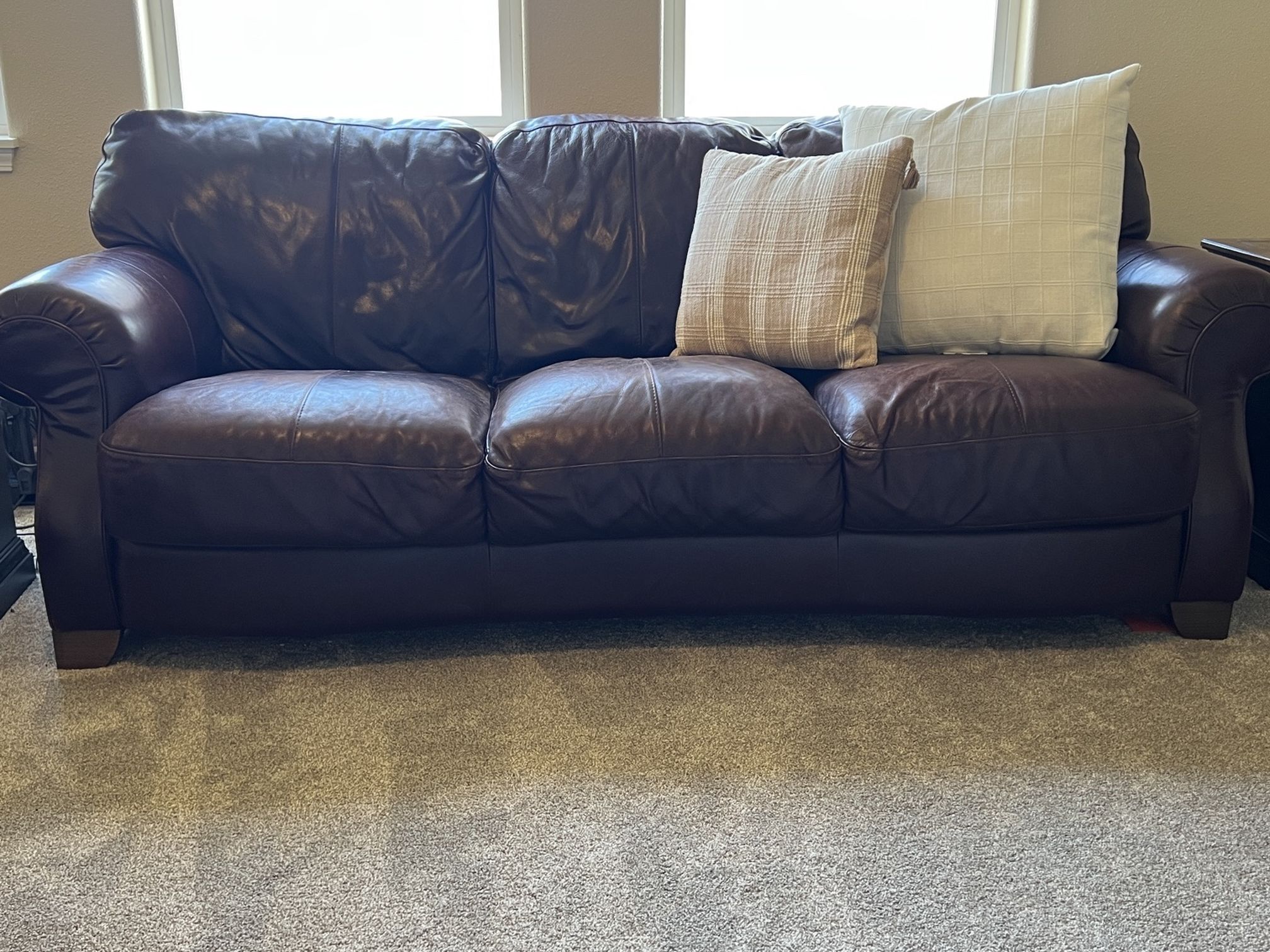 Italian Leather Couch & Love Seat (Natuzzi) - ON HOLD