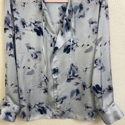 Elle Top Blouse Satin Size Small Floral