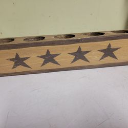 Distressed Wooden Star Candle Holder