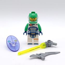 LEGO Green Space Minifigure with Weapons Accessories Laser Shield Sword