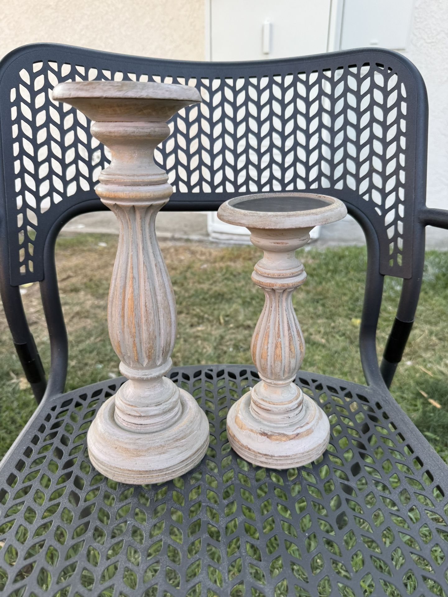 Mela Artisans Set of 2 Wood Candle Holders