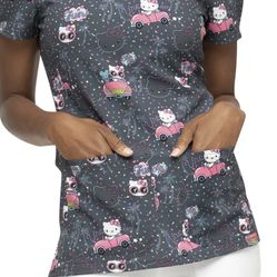 New Hello Kitty Scrub Top S-XL