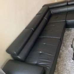 Black Leather Couch 