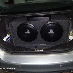 2 12" JL Subs In A Bass Wedge Box