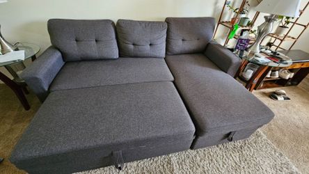 Chaise Sectional Sofa with Storage and turns into bed