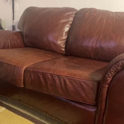Maroon, Leather Couch