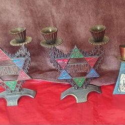 3 Candle Holders, Made In Israel