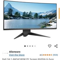 Dell Alienware 34 Inch ultrawide Gaming Monitor, Mint Condition 