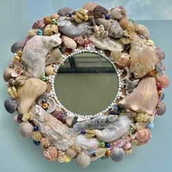12”shell wall Mirror