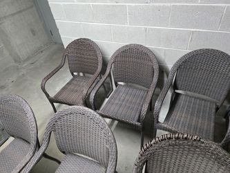 Woven Patio Chairs - Set of 6