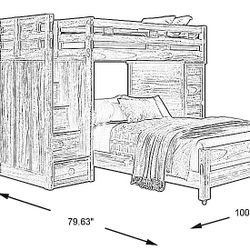 Kids Creekside 2.0 Charcoal Twin/full Step Loft With Loft Chest