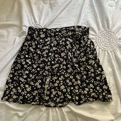 Floral Wrap Tie Skirt