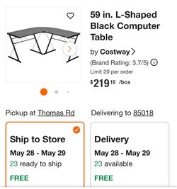 L - shaped desk with chair $150.00