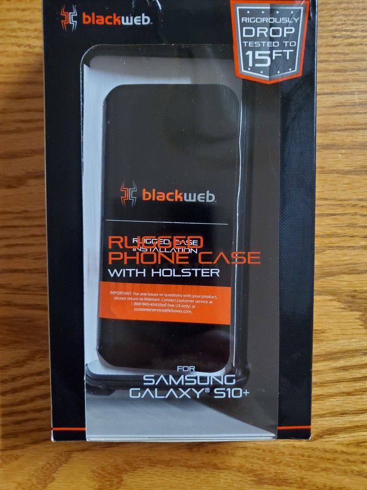 Blackweb Rugged Phone Case With Holster For Samsung Galaxy S10+