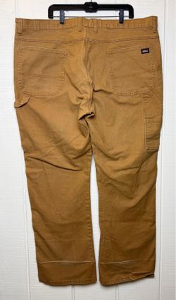 Dickies Genuine Carpenter Jeans Mens 44x32 Straight Brown Canvas Workwear