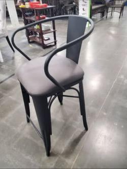Set of 2 Modern Counter Height Stools – Grey – Excellent Condition