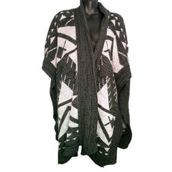 Express Geometric Knit Open-Front Cardigan Aztec Women's One Size