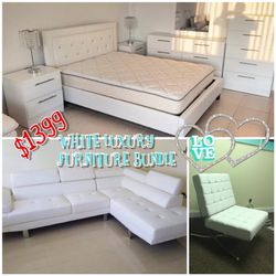 New white home sofa bedroom bundle set