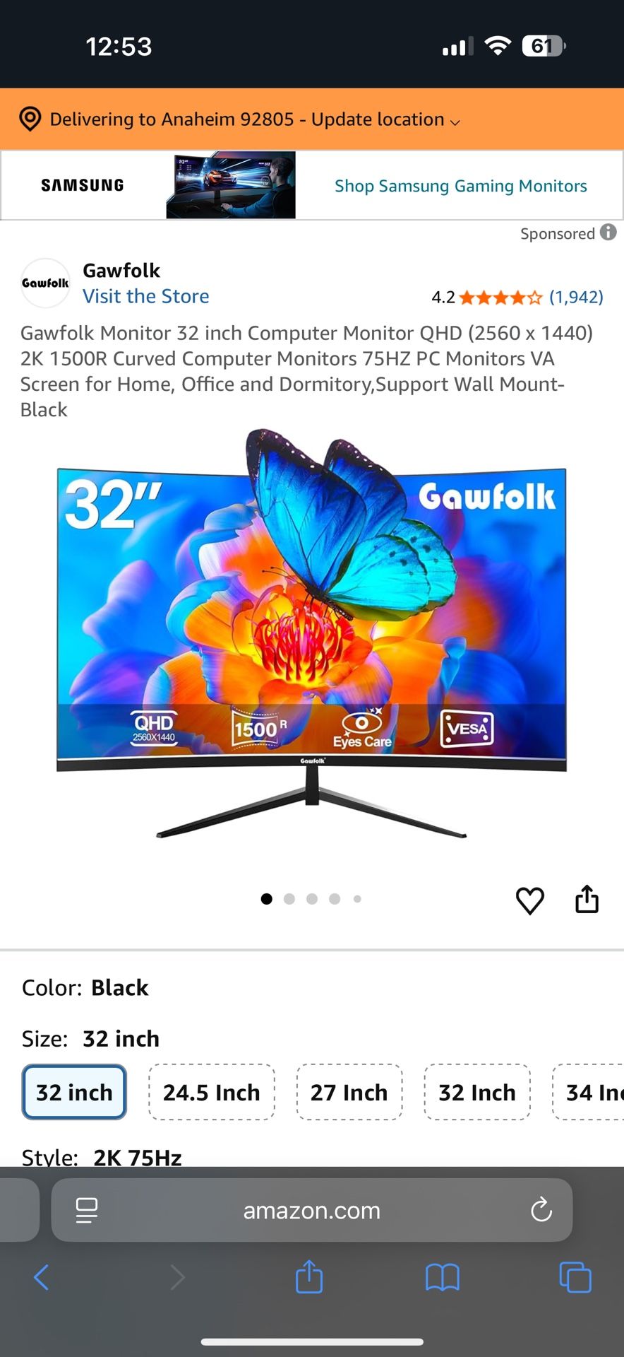 32” Gaming Monitor