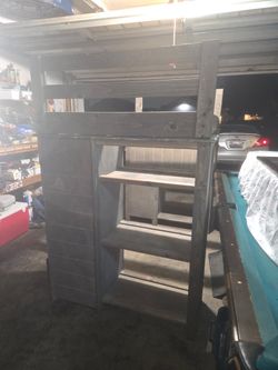 Dressers with loft bed. Top frame is missing the sides. Ladder not included.