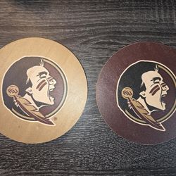 FSU Wood Coasters Double Sided Table Cup Holders Florida State Seminoles