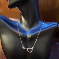 Rhinestone Heart Necklace 