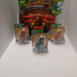 Jurassic World Fisher-Price Imaginext Research Lab Playset plus 1 trex 2 raptors