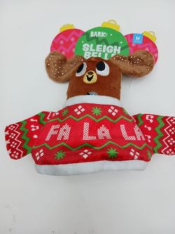 BARK Sleigh Belle Christmas Reindeer Dog Toy Medium Holiday Plush Treat Hider