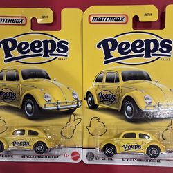 Matchbox Peeps Brand '62 Volkswagen Beetle.  Set of 2